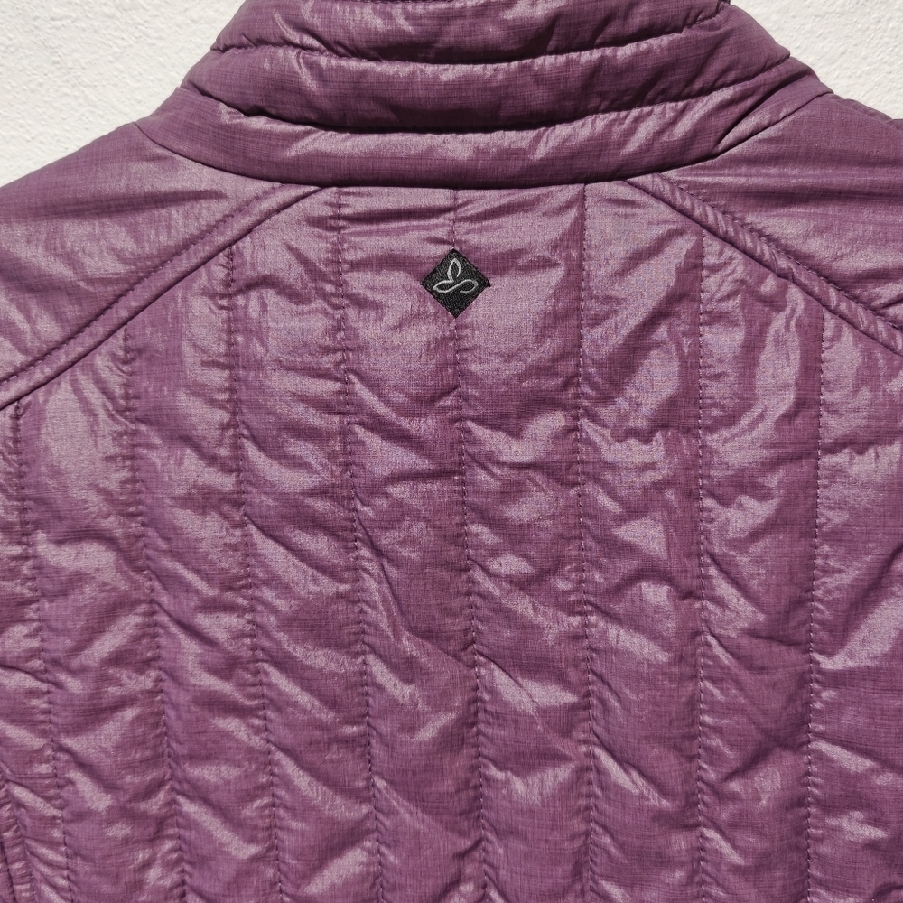Prana Purple Puffer Jacket Small Full Zip Quilted Winter Coat - Picture 4 of 8